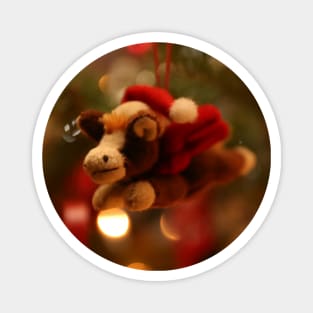 Flying Christmas Pony with Santa Hat and Wings Magnet